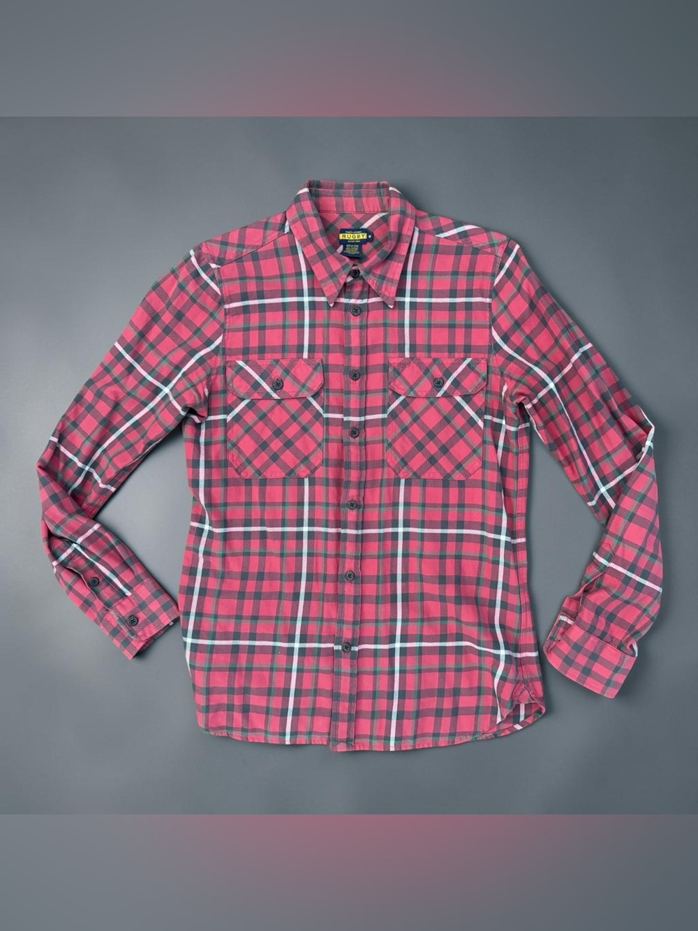 Vintage Rare Rugby Ralph Lauren Preppy Red Black Cotton Flannel Women Size 8